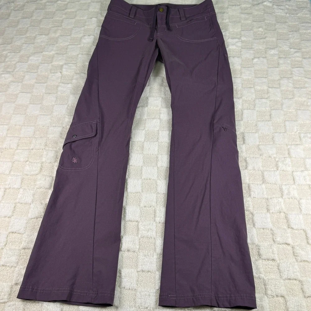 Athleta Womens Low Rise Purple Hiking Cargo Pants Plum 31